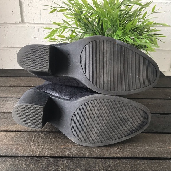 Qupid Tobin-13 Black Distressed Ankle Boots Faux Leather Booties - Picture 11 of 11